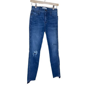 MADEWELL 10" High-Rise Skinny Distressed Frayed Cuff Jeans Size 25 NWOT